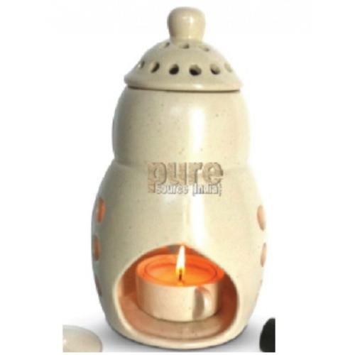 Pure Source 8 Inch Ceramic Burning Lamp from Tealight Candle, Premium Big